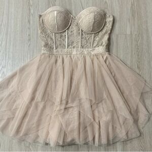 Elegant Cream Lace Kids Dress